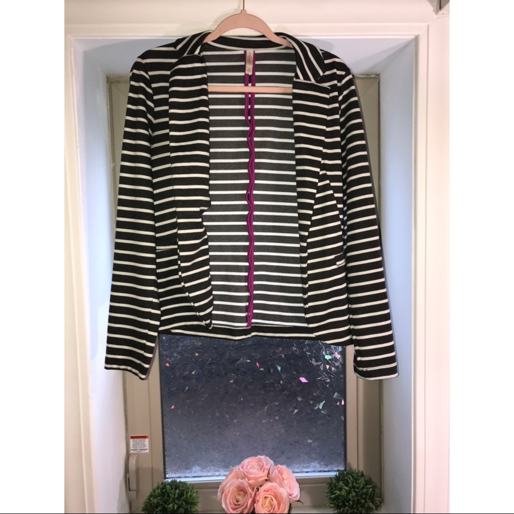 Striped blazer.